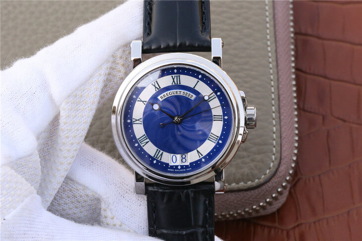 BREGUET MARINE 5817 BLUE DIAL COWHIDE STRAP