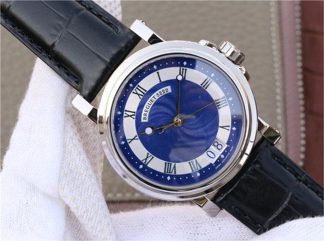 BREGUET MARINE 5817 BLUE DIAL COWHIDE STRAP