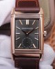 JAEGER LECOULTRE REVERSO TRIBUTE DOUBLE-SIDED DOUBLE TIME ZONE FLIP MG FACTORY ROSE GOLD BLACK DIAL