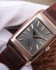 JAEGER LECOULTRE REVERSO TRIBUTE DOUBLE-SIDED DOUBLE TIME ZONE FLIP MG FACTORY ROSE GOLD BLACK DIAL