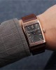 JAEGER LECOULTRE REVERSO TRIBUTE DOUBLE-SIDED DOUBLE TIME ZONE FLIP MG FACTORY ROSE GOLD BLACK DIAL