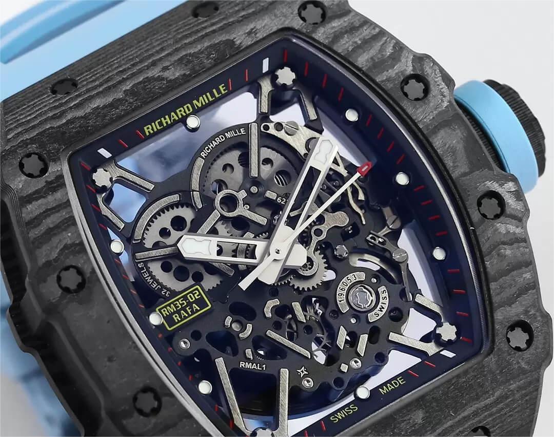 RICHARD MILLE RM35-02 BBR FACTORY BLUE RUBBER STRAP