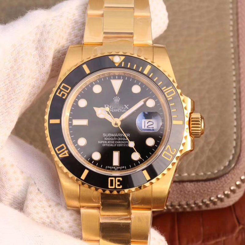 ROLEX SUBMARINER DATE 116618LN VR FACTORY 18K YELLOW GOLD WRAPPED BLACK DIAL