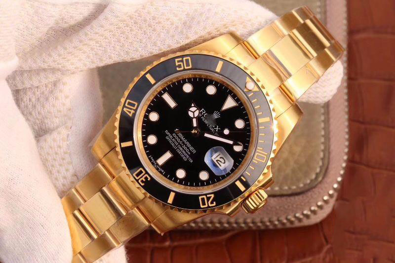 ROLEX SUBMARINER DATE 116618LN VR FACTORY 18K YELLOW GOLD WRAPPED BLACK DIAL