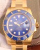 ROLEX SUBMARINER DATE 116618LB VR FACTORY 18K YELLOW GOLD WRAPPED BLUE DIAL