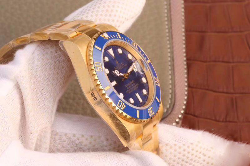 ROLEX SUBMARINER DATE 116618LB VR FACTORY 18K YELLOW GOLD WRAPPED BLUE DIAL