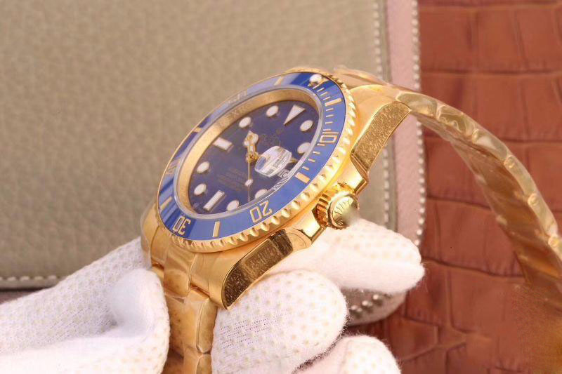 ROLEX SUBMARINER DATE 116618LB VR FACTORY 18K YELLOW GOLD WRAPPED BLUE DIAL