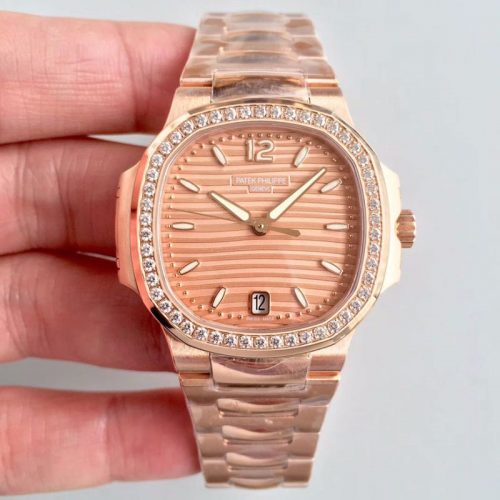 PATEK PHILIPPE LADIES NAUTILUS 7118/1200R PF FACTORY ROSE GOLD DIAL